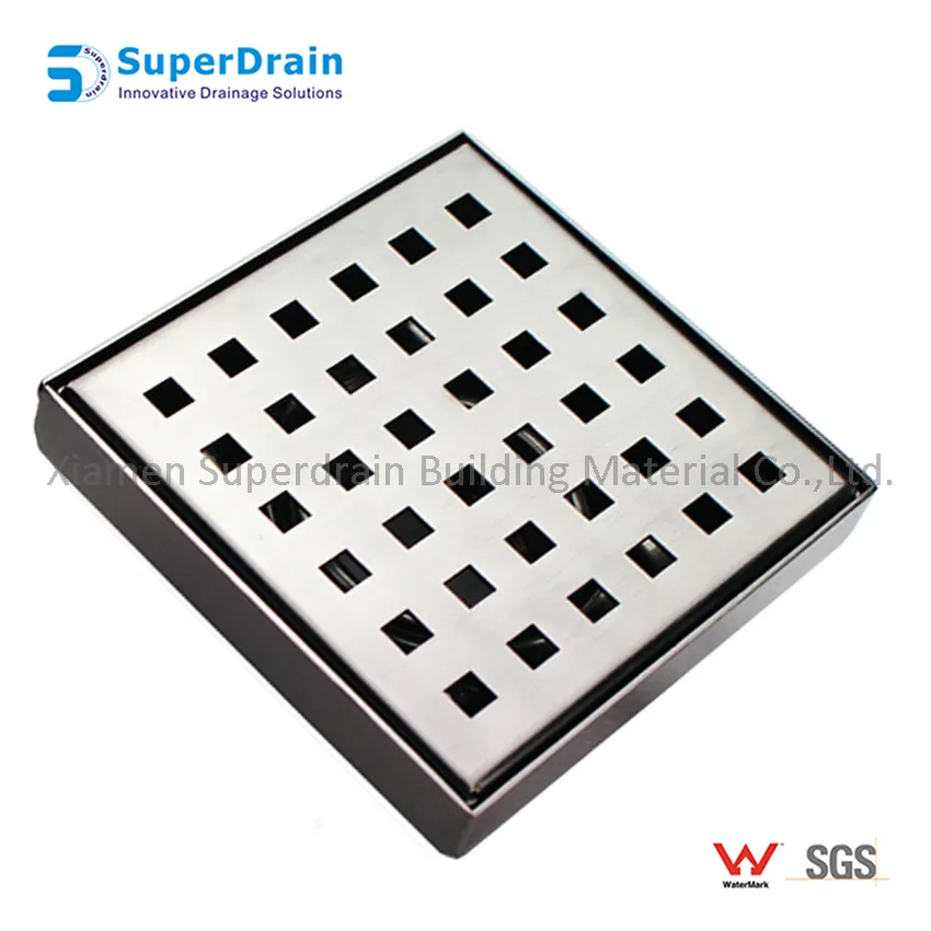 China Supplier Cheap Bathroom Stainless Steel 304 316 Rectangle Concealed Square Floor Drain