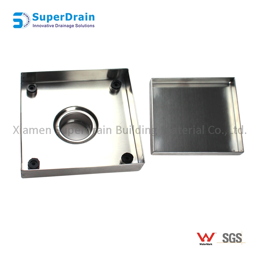 Titanium Black Rectangular Floor Drain for Bathroom