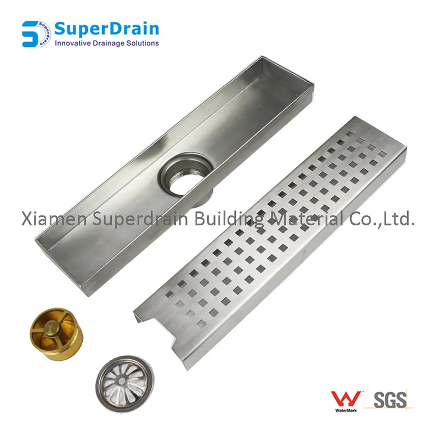 Stainless Steel Square Anti-Odor Bathroom Floor Drain Shower Drainer Large Caliber