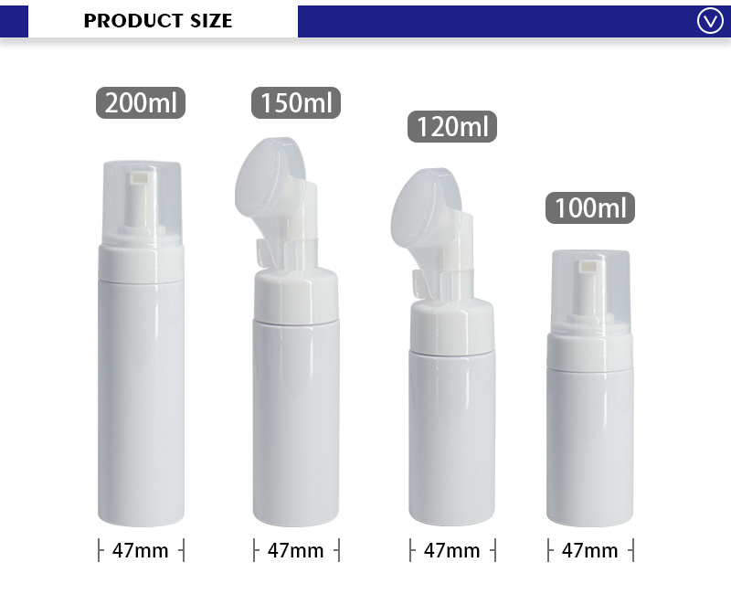 150ml Cosmetic Plastic Foam Dispenser Bottle Facial Cleaning Soap Bottles