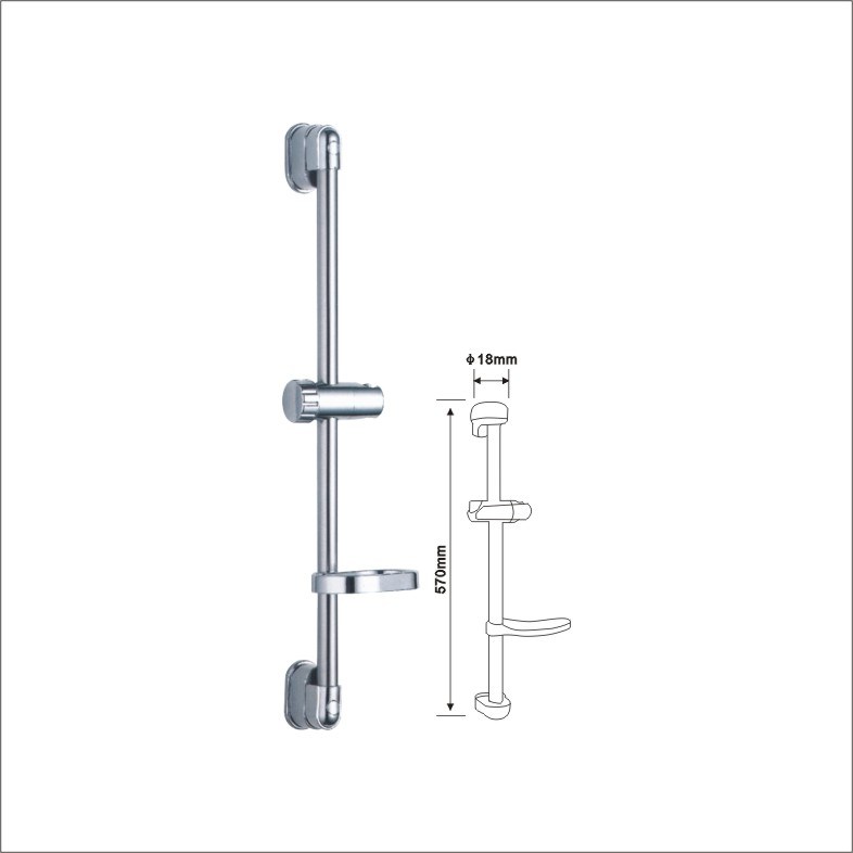 ABS Shower Sliding Bar with Soap Dish