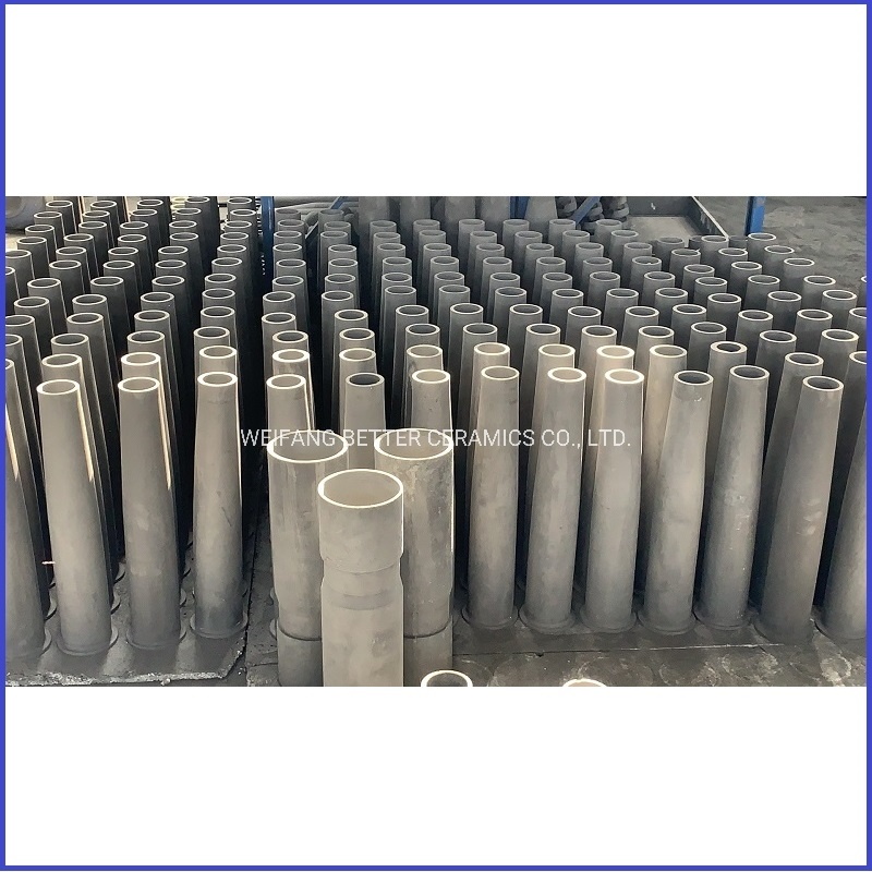 High temperature reaction sintered SiSiC silicon carbide burner tube for kiln