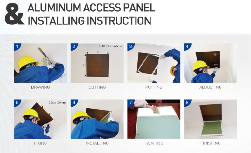 450*450mm Turkey Type Aluminum Oxide Ceiling Access Panel Gypsum
