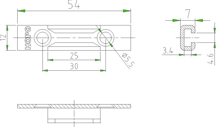 Hopo Sliding Locking Plate, (PLP40.00.021) for Sliding Door