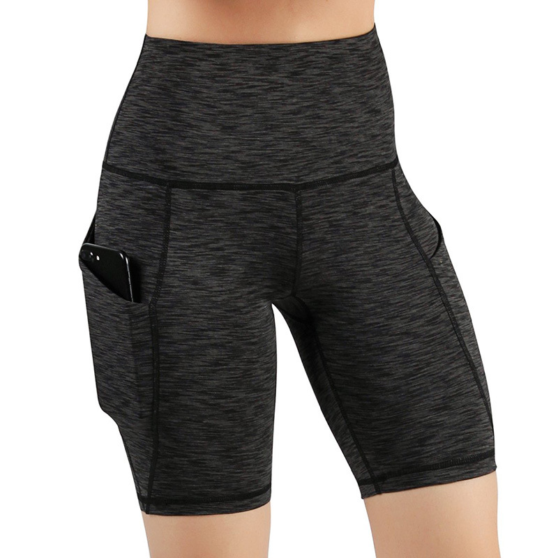 Women High Waist Pocket Daily Non-Transparent Yoga Shorts Sportswear