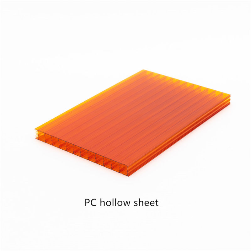 High Heat Insulation Polycarbonate Hollow Sheet Red for Gymnasium Skylights