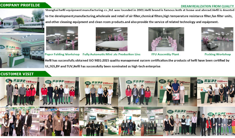 Deep Pleated Fiberglass Stainless Steel Frame HVAC System H13 H14 Aluminum Foil High Temperature HEPA Filter