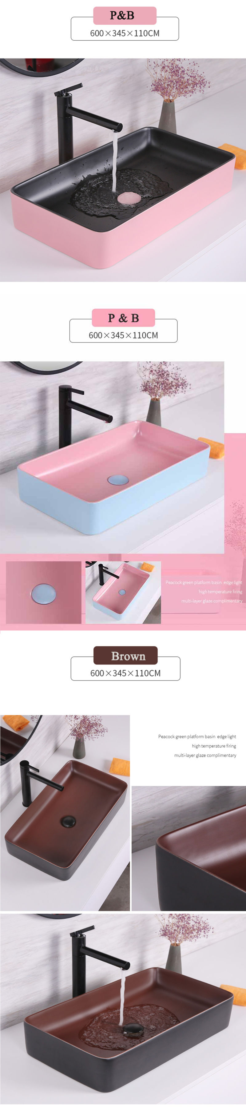 2020 New Design Bathroom Cabinet Ceramic Basin