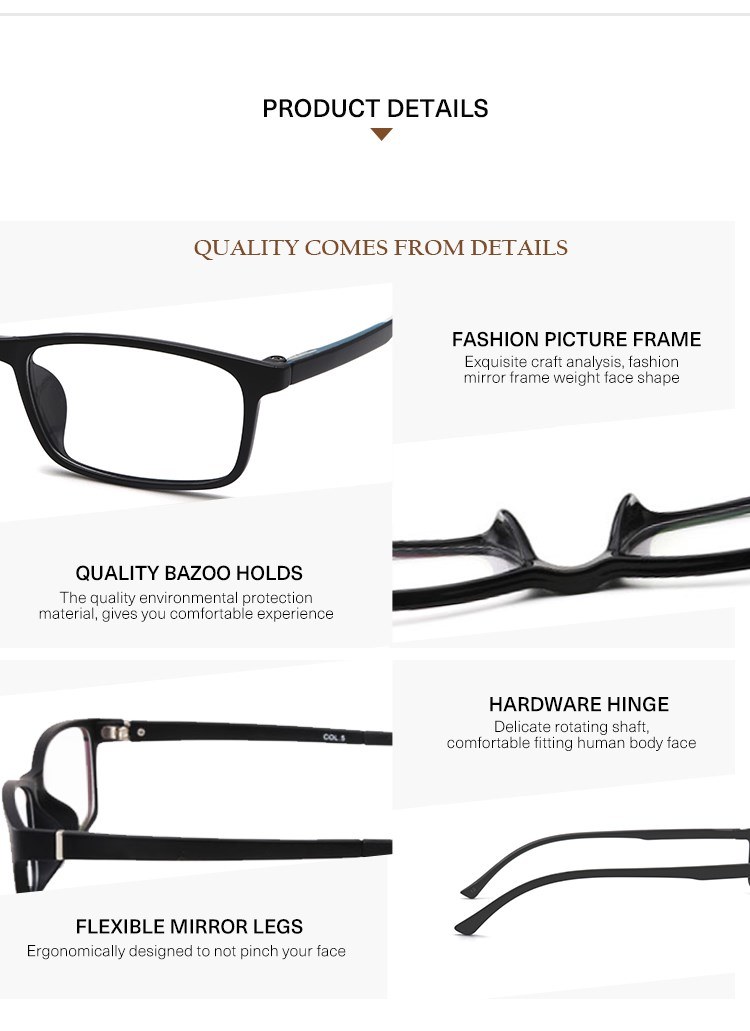 Factory Produced Wholesale Customized Tr90 Matte Eyeglasses/Spectacle/Eyewear