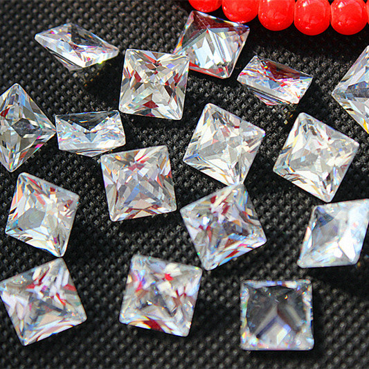 Square Shape Gemstone Cubic Zirconia for Wedding Rings