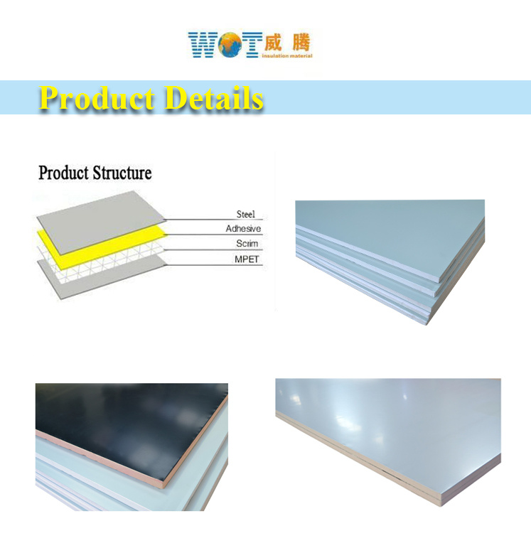 Thermal Insulation Aluminum Foil Phenolic Foam Insulation Board with Colored Steel