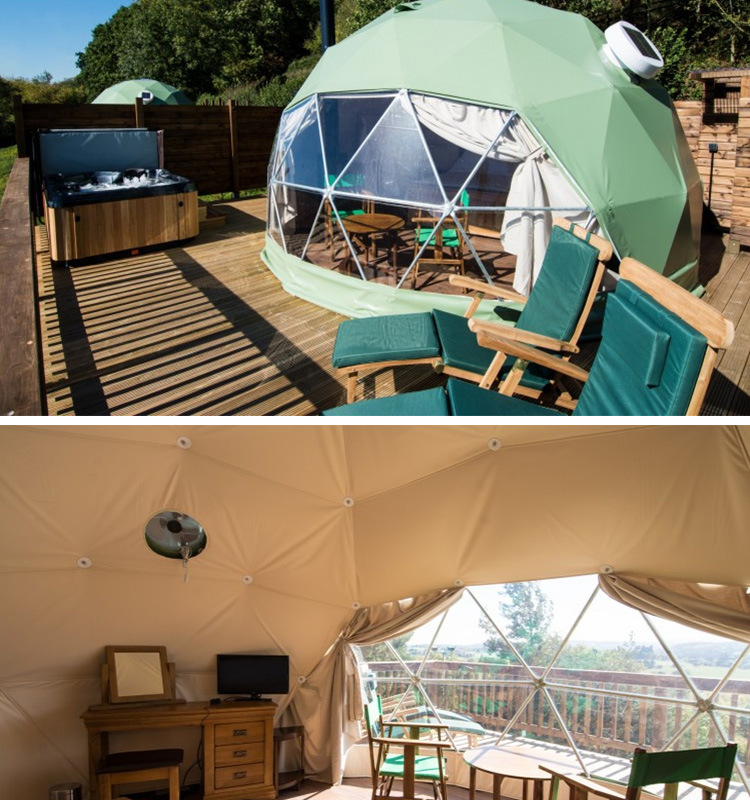 Heavy Duty Anti-Rust Steel Dome Glamping Tents for 2-8person
