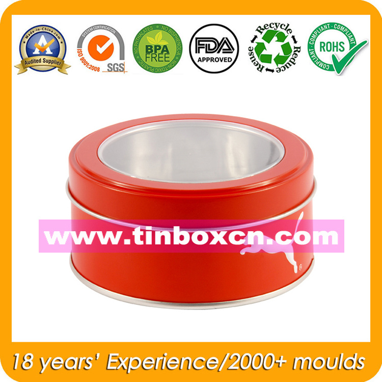 Round Window Tin Box, Tin Can, Metal Tin Packaging
