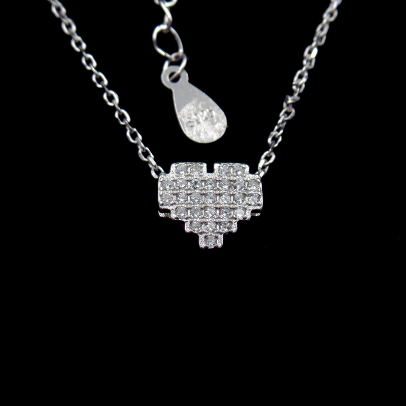 Lovely Cubic Zirconia Sterling Silver Panda Shaped Necklace for Evening Party