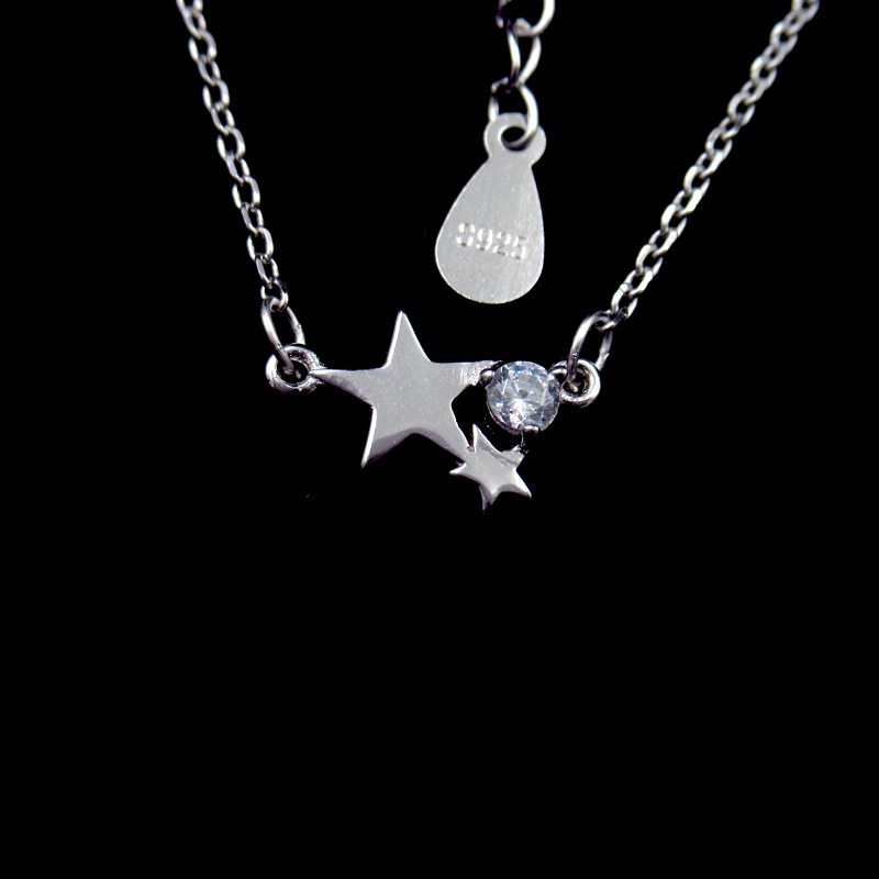 Lovely Cubic Zirconia Sterling Silver Panda Shaped Necklace for Evening Party