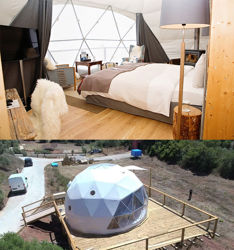 Heavy Duty Anti-Rust Steel Dome Glamping Tents for 2-8person