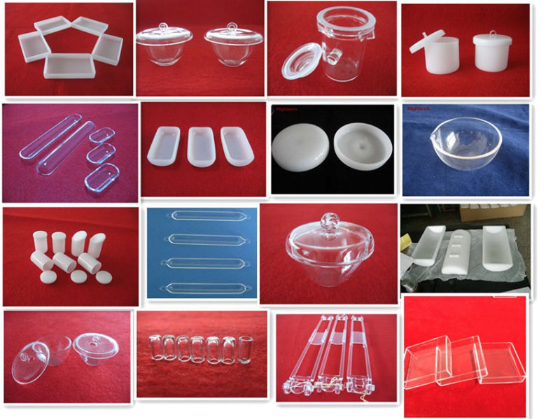 Clear Fused Silica Quartz Glass Crucible with Lid