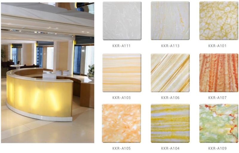 Artificial Stone Green Translucent Solid Surface Acrylic Sheets