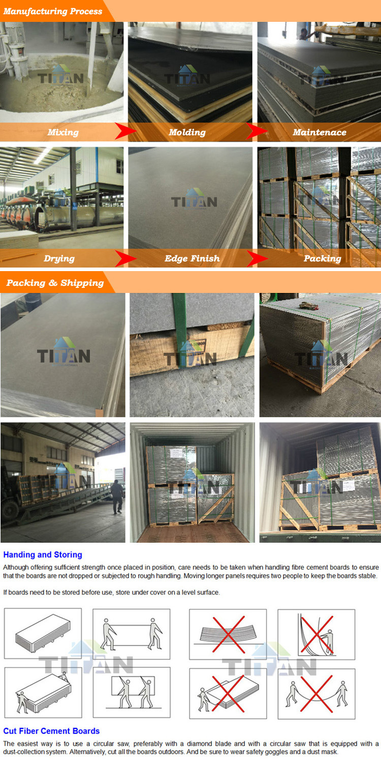 Heat Resistant Wood Grain Fiber Cement Board Fireproof