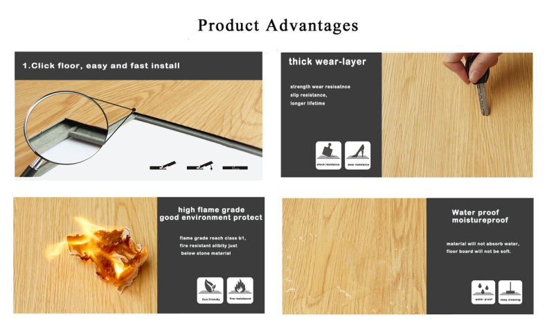 Waterproof Wear Resistant Anti-Slip Commercial Indoor Plank WPC Flooring