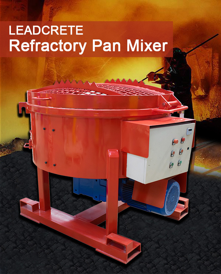 Mortar Mobile Refractory Material Concrete Electric Pan Mixer
