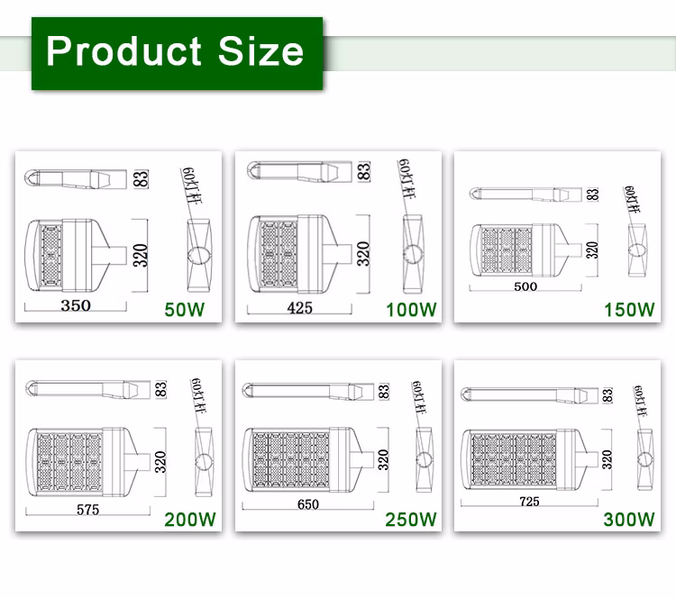 Outdoor IP65 Waterproof Aluminum 50W Ce RoHS SMD LED Street Light