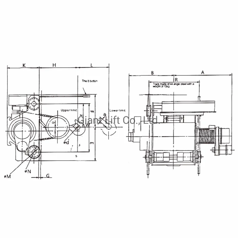 Heavy Duty 20tons Electric Wire Rope Hoist Double Track Crane with Trolley Giant Lift (SH200)