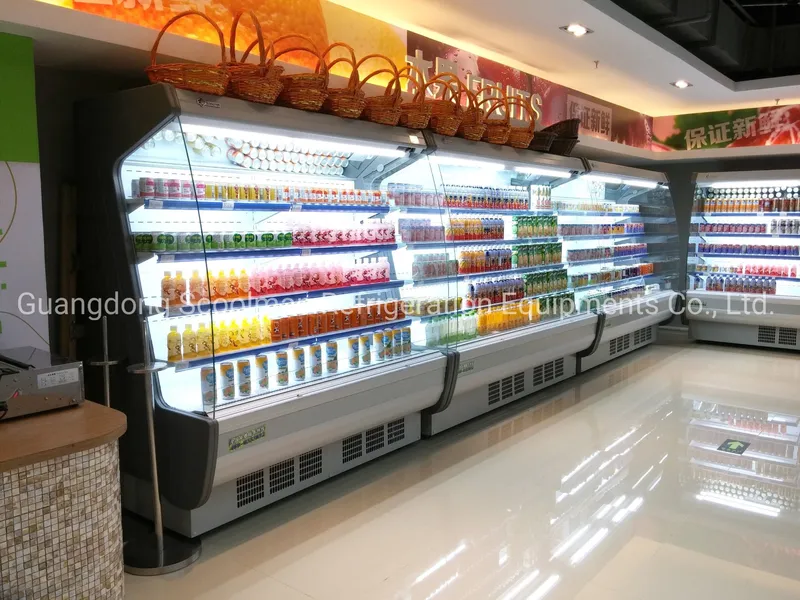 Multideck Open Chiller Supermarket Commercial Vegetable and Fruit Chiller