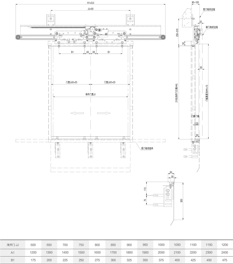 Elevator Car Door Operator with Common Weight Type