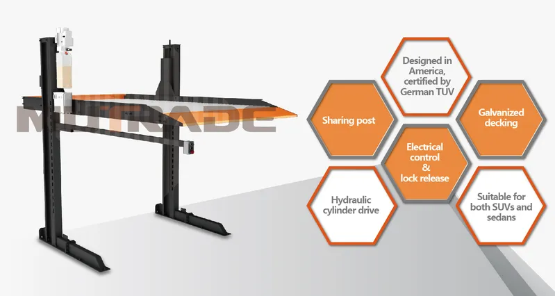 Hydraulic Vertical Stacker Mechanical 2 Post Space Saving Elevator Car Parking Lift