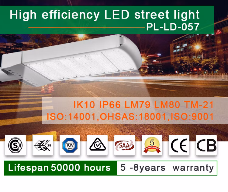 Outdoor IP65 Waterproof Aluminum 50W Ce RoHS SMD LED Street Light