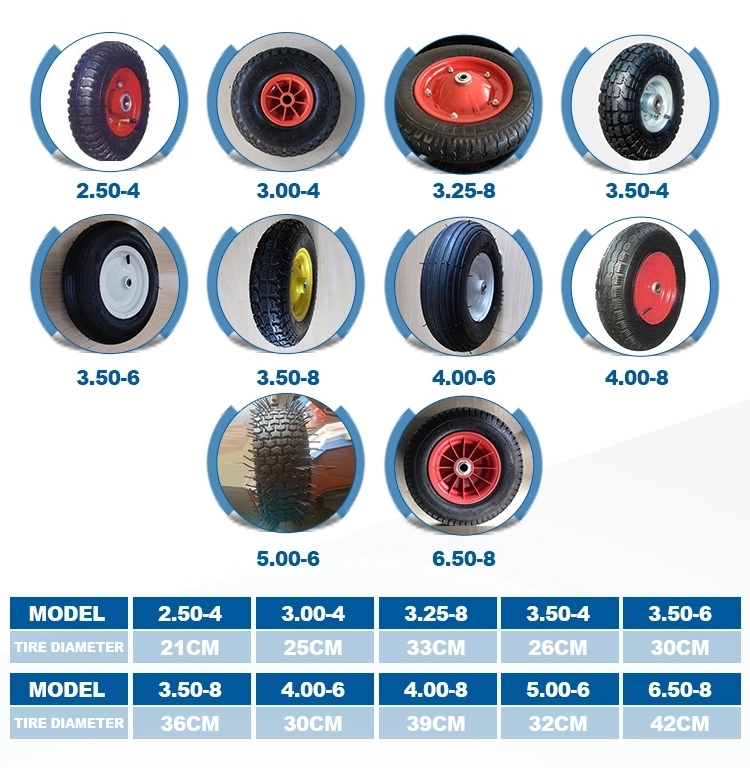 13 Inch 3.00- 8 Pneumatic Rubber Wheel Barrow Tyre