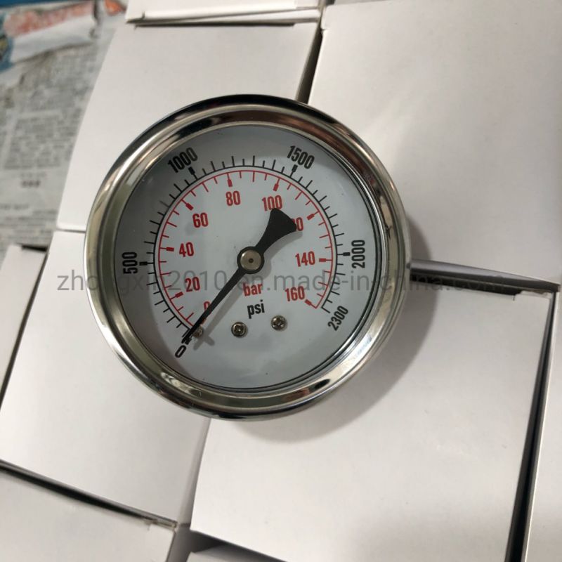 2.5''inch Pressure Gauge Bottom Connection Liquid-Filled Manometer