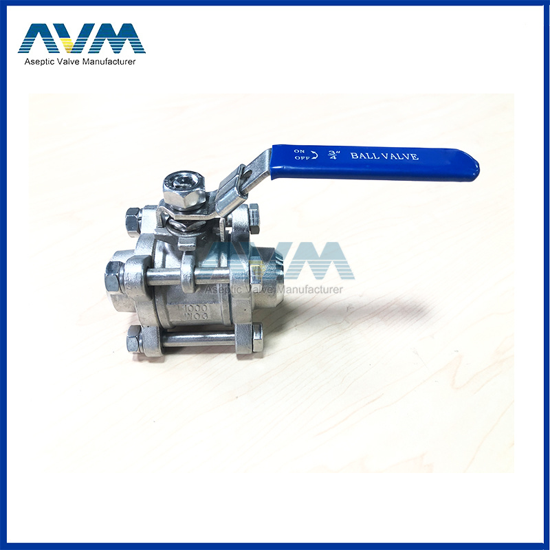 Pneumatic 3PCS Clamp Ball Valve with Limited Switch Box