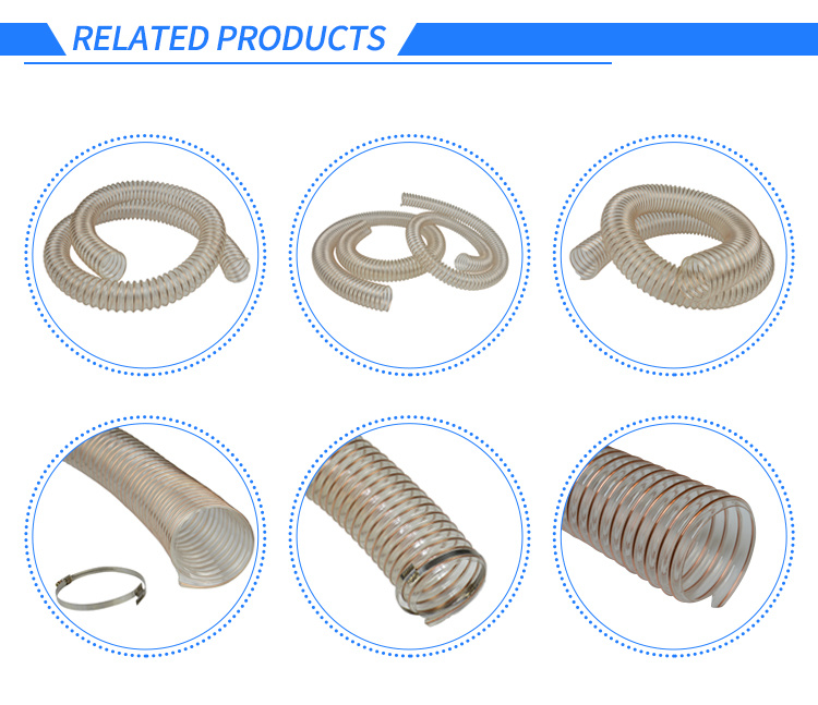 High Quality Flexible Spiral PU Wire Reinforced Air Ducting Hose