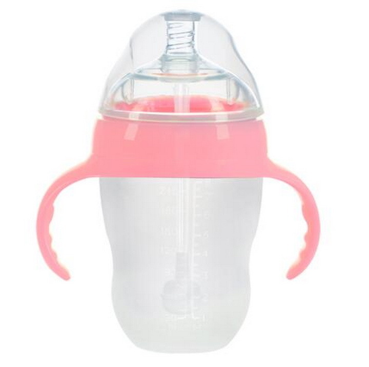 Super Wide Caliber Anti-Bulge Baby Silicone Milk Bottle with Handle