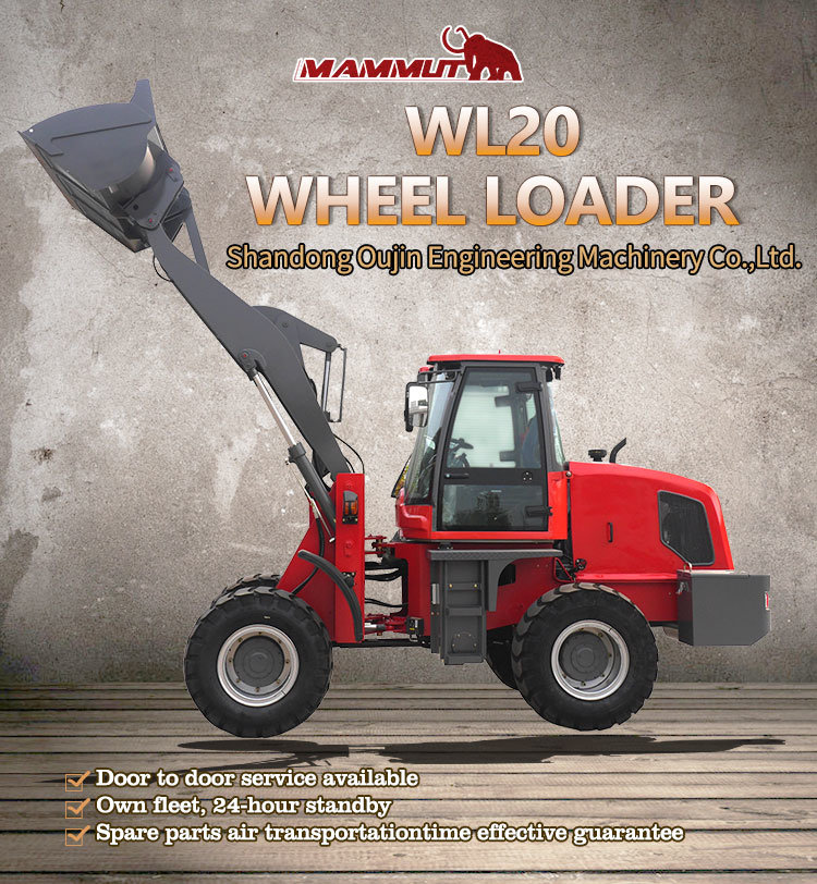 China Heavy Equipments Wl20 Mini Wheel Loader Payloader for Sale