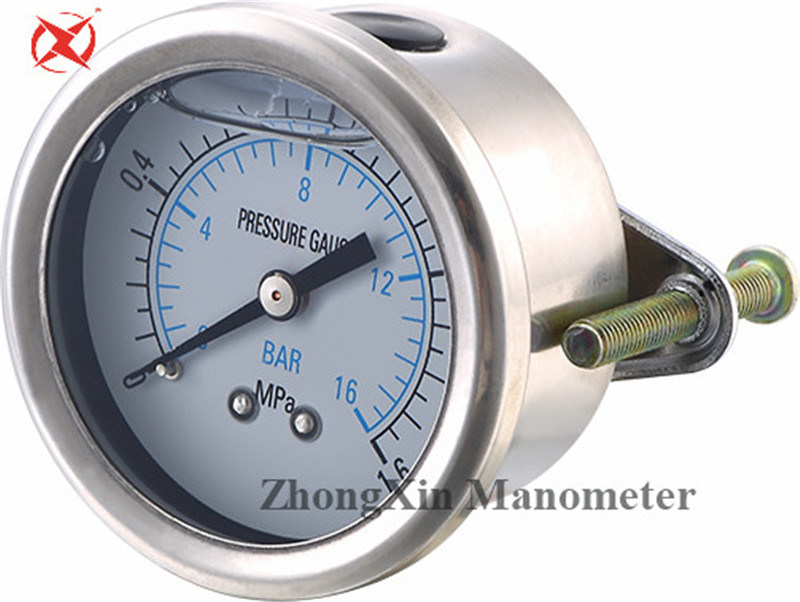 Liquid Filled Pressure Gauge with Holder Stand Back Enter Manometer