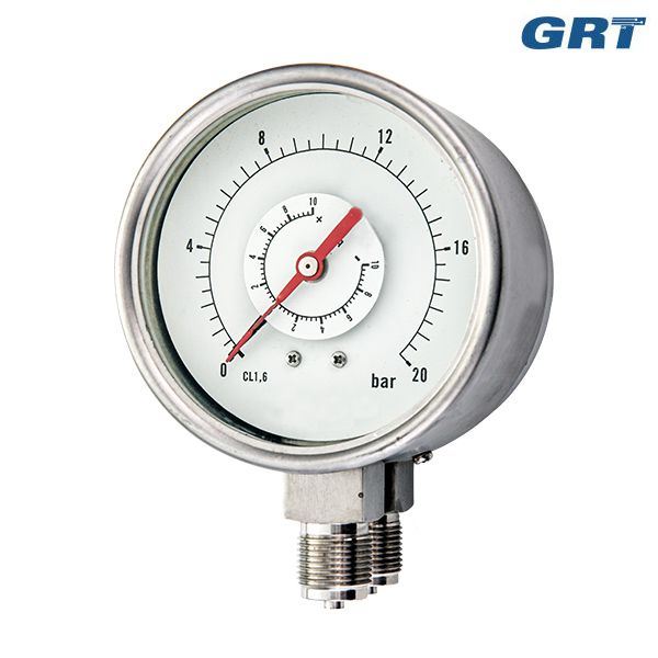 100mm Bottom Special Manometer Pressure Gauge Two Connections