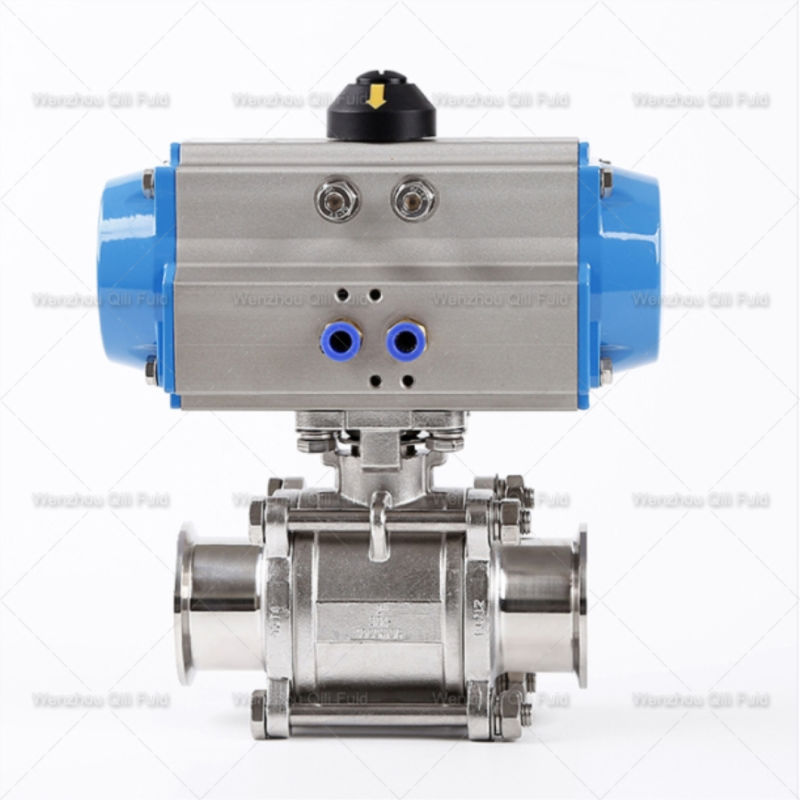 SS304/SS316L Stainless Steel Sanitary Clamped/Welded Full Port Straight Ball Valve