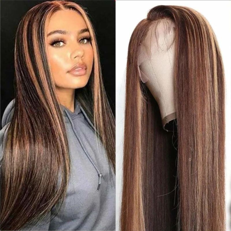 Kbeth Brown Straight Hair for Beautiful Black Women Gift 2021 Fashion Style Long Straight Hair