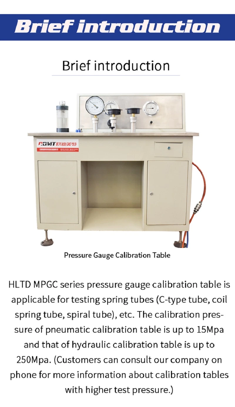 Accuracy 0.4 Level Manual Control Custom Design Pressure Gauge Calibration Machine