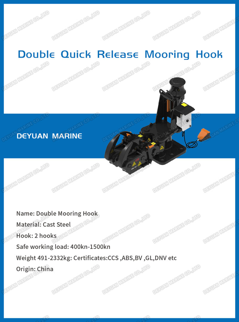 Cast Steel Marine Double Quick Release Mooring Hook
