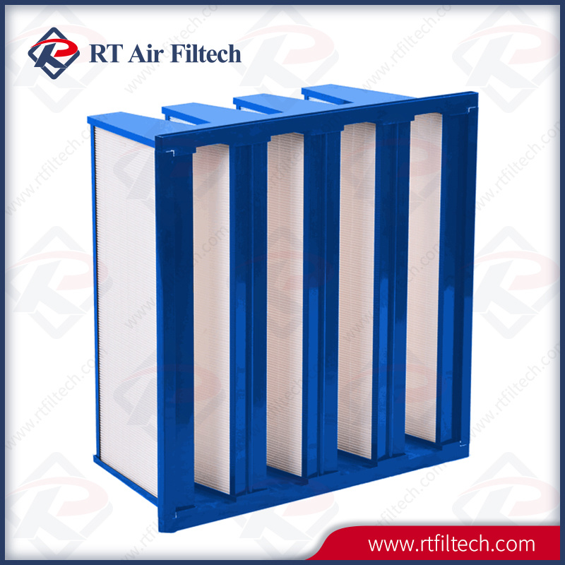 Good Quality High Air Flow V Bank Compact Air Filter
