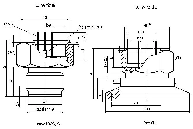 Absolute Gauge Stainless Steel Air High Stable Accurate Piezoresistive Pressure Sensor MPM280