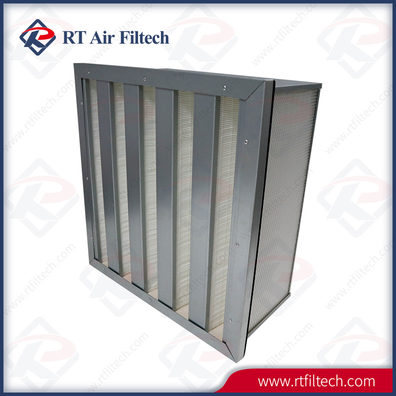 Good Quality High Air Flow V Bank Compact Air Filter