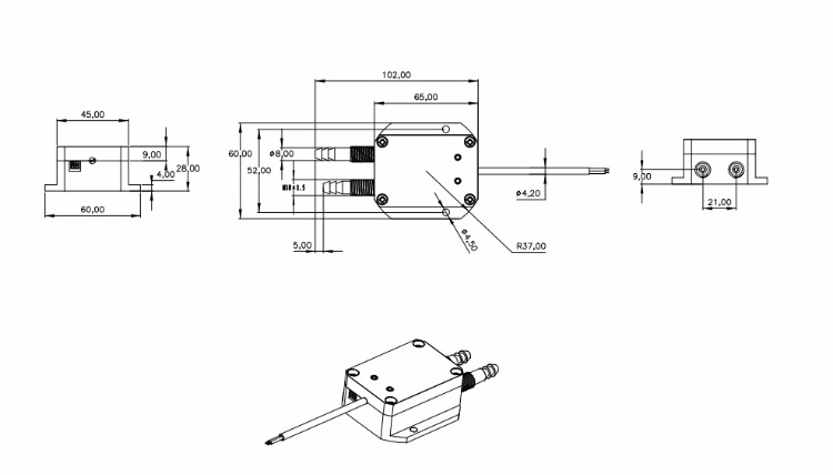 Air Differential Pressure Sensor Pressure Transmitter 50PA 100PA