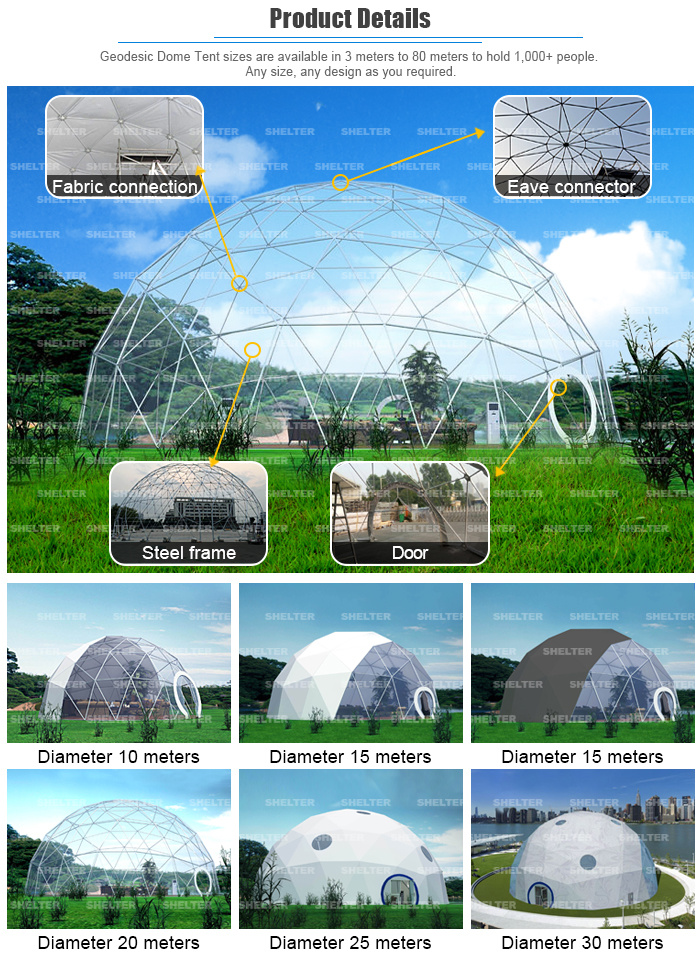 Diameter 60 People Big Dome Tent for Outdoor Sporting Event Dome