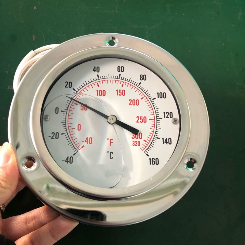 Stainless Steel Case Liquid-Filled Pressure Gauge Back Connection Manometer