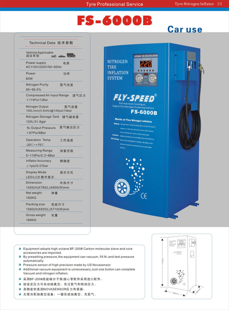 Both Car Tire and motorcycle Tire Nitrogen Producing & Inflator